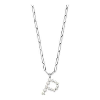 Sterling Silver Freshwater Cultured Pearl Letter P Necklace – view 2