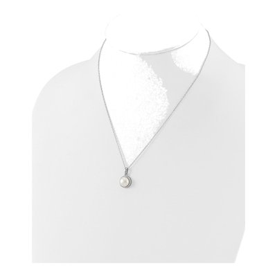 Sterling Silver Freshwater Pearl & CZ Necklace Set – view 4