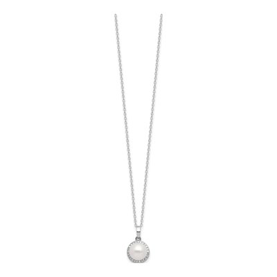 Sterling Silver Freshwater Pearl & CZ Necklace Set – view 5