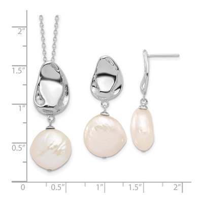 Sterling Silver Freshwater Pearl Necklace & Earring Set – view 5