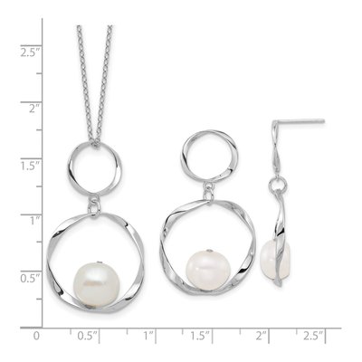 Sterling Silver Freshwater Pearl Necklace & Earring Set – view 6