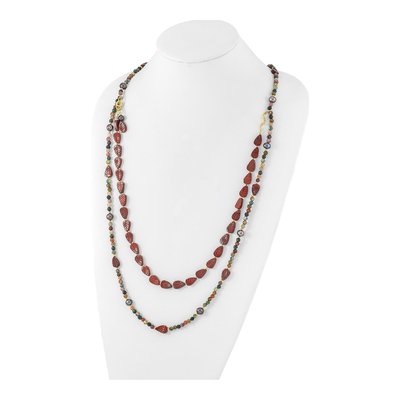 Sterling Silver Multi-Strand Gemstone & Pearl Necklace – view 5