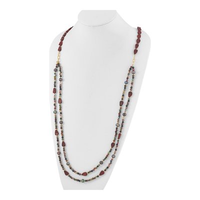 Sterling Silver Multi-Strand Gemstone & Pearl Necklace – view 6
