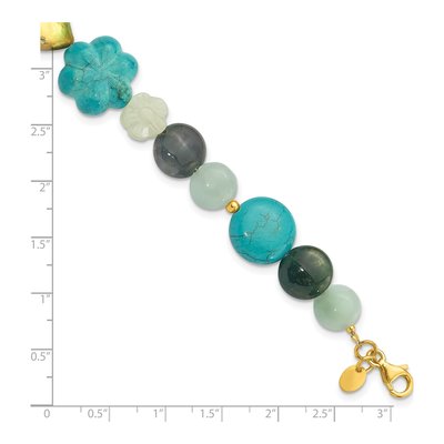 Sterling Silver Gold-Plated Amazonite/Jasper/Jade/Recon Magnesite 1In Ext. – view 5