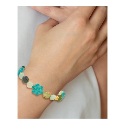 Sterling Silver Gold-Plated Amazonite/Jasper/Jade/Recon Magnesite 1In Ext. – view 6