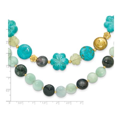 Gold-Plated Sterling Silver Freshwater Cultured Pearl Multi-Stone Necklace – view 6