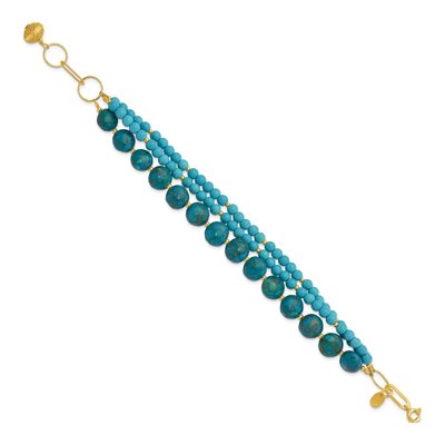Gold-Plated Sterling Silver Turquoise Zircon Bracelet – view 3