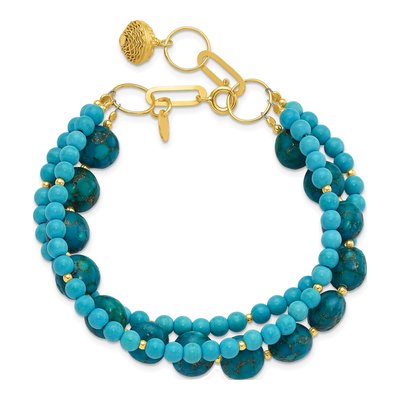 Gold-Plated Sterling Silver Turquoise Zircon Bracelet – view 5