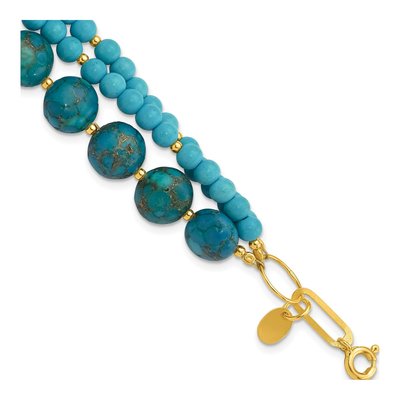 Gold-Plated Sterling Silver Turquoise Zircon Bracelet