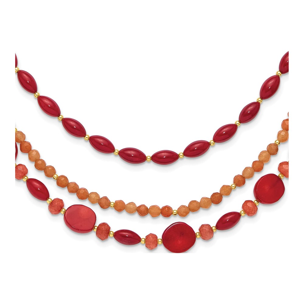 Sterling Silver Multi Gemstone Necklace, 40in Adj.