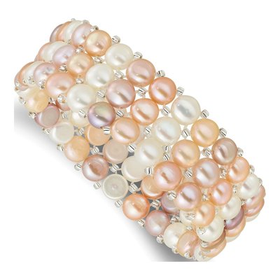 3-Row Freshwater Pearl Stretch Bracelet