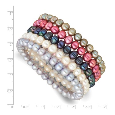 Freshwater Pearl Stretch Bracelet Set of 5 – view 7