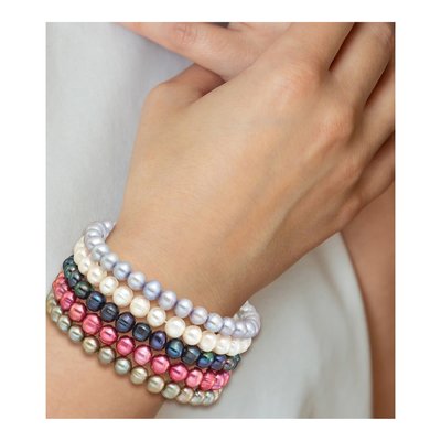 Freshwater Pearl Stretch Bracelet Set of 5 – view 8