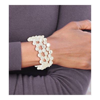 Sterling Silver Freshwater Cultured Pearl Wrap Bracelet – view 4