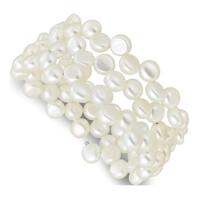 Sterling Silver Freshwater Cultured Pearl Wrap Bracelet