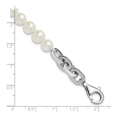Sterling Silver Freshwater Cultured Pearl Link Bracelet – view 5