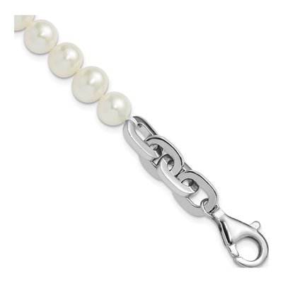 Sterling Silver Freshwater Cultured Pearl Link Bracelet