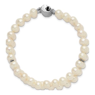 Sterling Silver Freshwater Cultured Pearl 2-Strand Bracelet – view 4