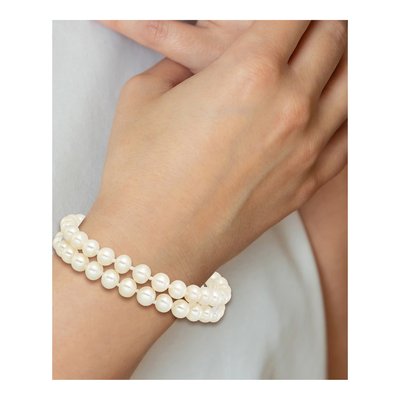 Sterling Silver Freshwater Cultured Pearl 2-Strand Bracelet – view 6