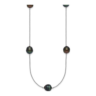 Sterling Silver Black Tahitian Cultured Pearl Necklace – view 2