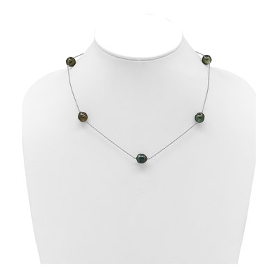 Sterling Silver Black Tahitian Cultured Pearl Necklace – view 3