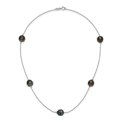 Sterling Silver Black Tahitian Cultured Pearl Necklace – view 4