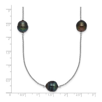 Sterling Silver Black Tahitian Cultured Pearl Necklace – view 5