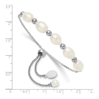 Sterling Silver Freshwater Cultured Pearl Bolo Bracelet – view 3