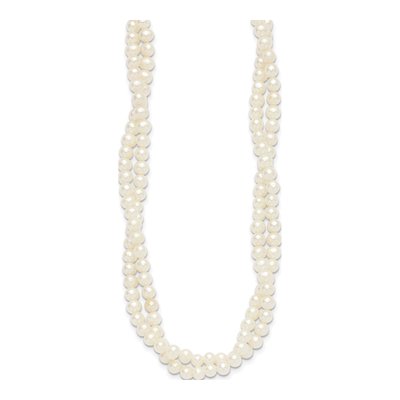 Sterling Silver Freshwater Cultured Pearl 2-Strand Choker Necklace – view 2