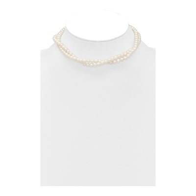 Sterling Silver Freshwater Cultured Pearl 2-Strand Choker Necklace – view 3