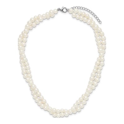 Sterling Silver Freshwater Cultured Pearl 2-Strand Choker Necklace – view 4