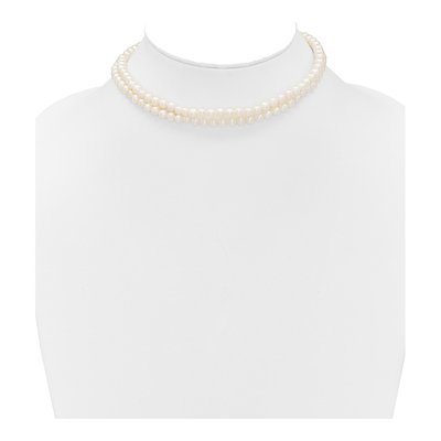 Sterling Silver Freshwater Cultured Pearl 2-Strand Choker Necklace – view 5