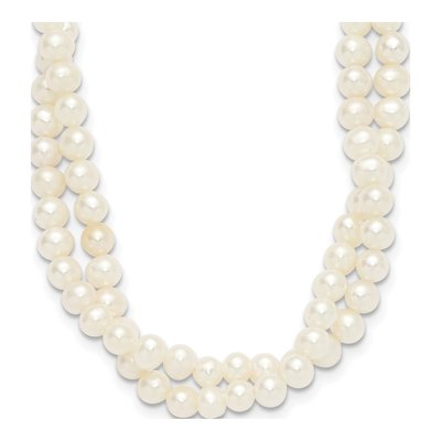 Sterling Silver Freshwater Cultured Pearl 2-Strand Choker Necklace