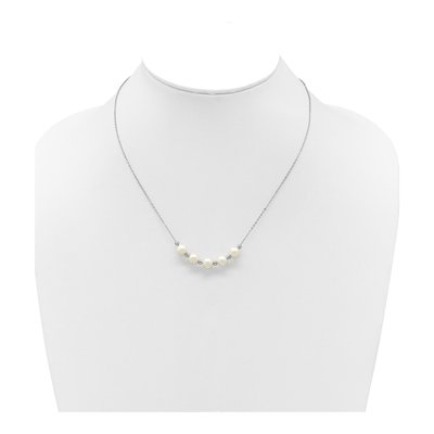 Sterling Silver Freshwater Cultured Pearl Semi-Round Necklace – view 3