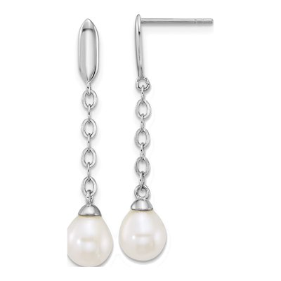 Sterling Silver Freshwater Pearl Necklace & Earring Set – view 2
