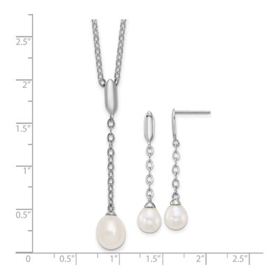 Sterling Silver Freshwater Pearl Necklace & Earring Set – view 7