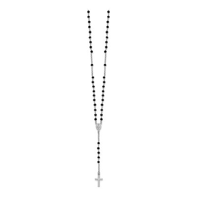 Sterling Silver Crystal Rosary Necklace – view 3