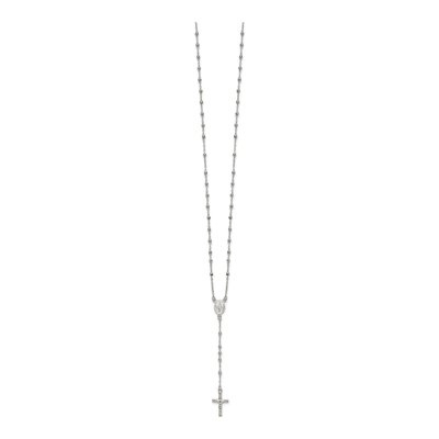 Sterling Silver Beaded Rosary Necklace – view 3