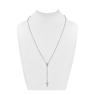 Sterling Silver Beaded Rosary Necklace – view 4