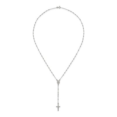 Sterling Silver Beaded Rosary Necklace – view 5