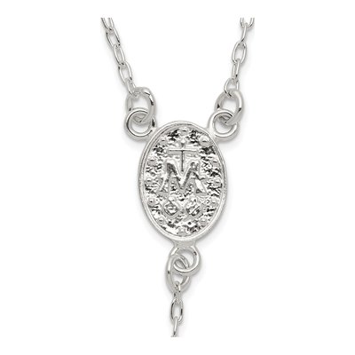 Sterling Silver Beaded Rosary Necklace – view 6