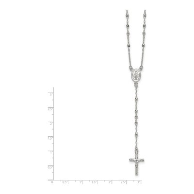 Sterling Silver Beaded Rosary Necklace – view 7