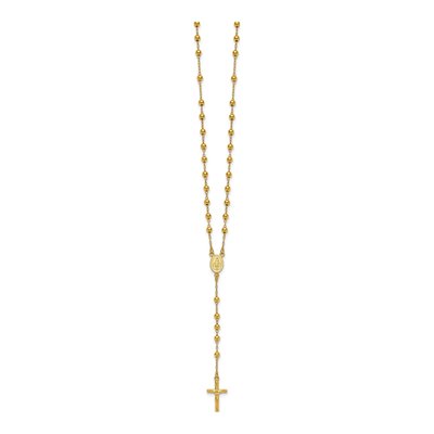 Gold-Plated Sterling Silver Beaded Rosary Necklace – view 3