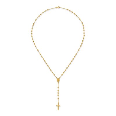 Gold-Plated Sterling Silver Beaded Rosary Necklace – view 5