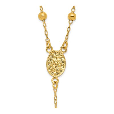 Gold-Plated Sterling Silver Beaded Rosary Necklace – view 6
