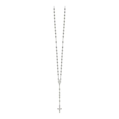Sterling Silver Beaded Rosary Necklace – view 3