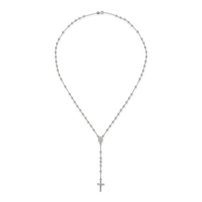 Sterling Silver Beaded Rosary Necklace – view 5