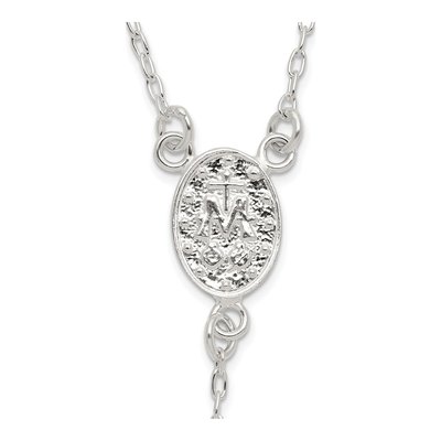 Sterling Silver Beaded Rosary Necklace – view 6