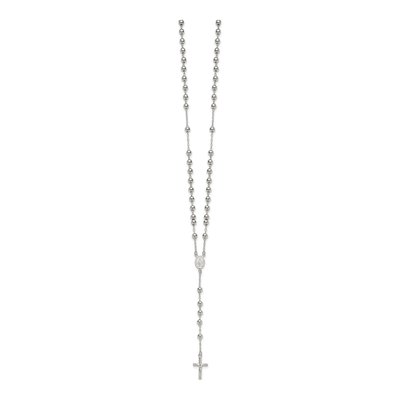 Sterling Silver Beaded Rosary Necklace – view 3