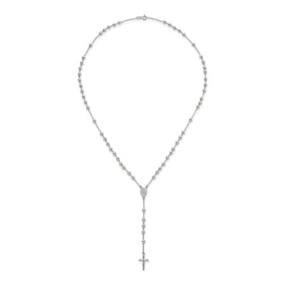 Sterling Silver Beaded Rosary Necklace – view 5